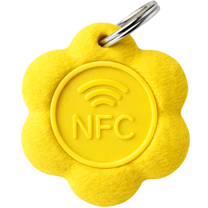 Bloomtag — blumenförmiger NFC-Tag für Haustiere, Ocean Blue